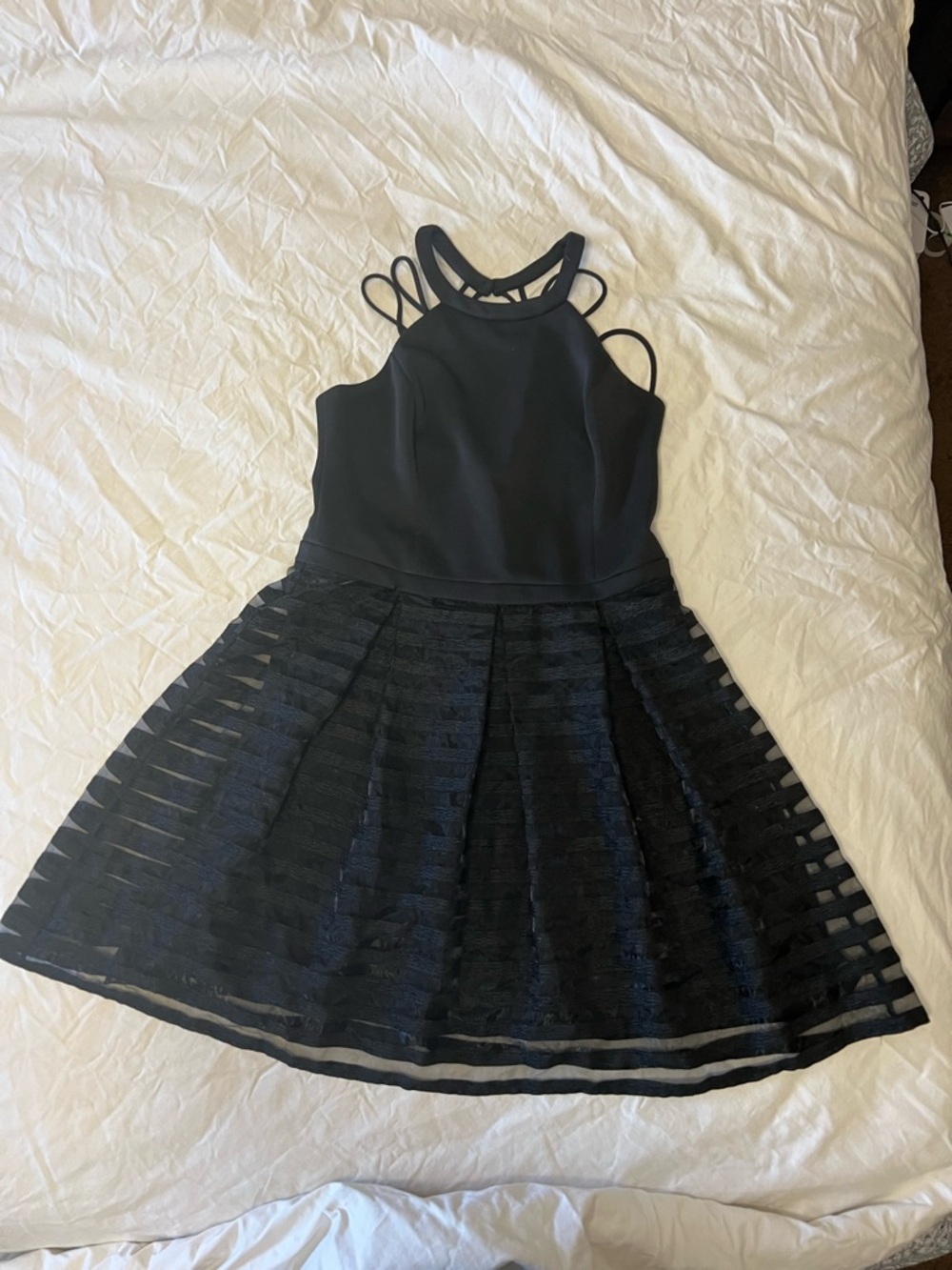 Guess Black Strappy Fit-and-Flare Dress